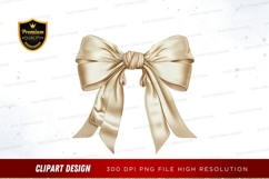 Elegant golden ribbon bow clipart png Product Image 1