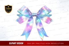 Iridescent bow clipart png Product Image 1