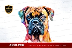 Colorful boxer dog clipart png Product Image 1