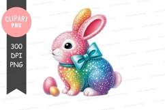 Colorful easter bunny clipart png Product Image 1