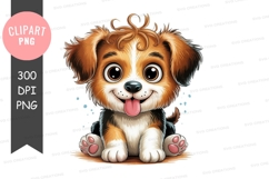 Playful puppy clipart png Product Image 1