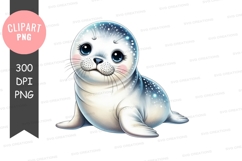 Cute baby seal clipart png Product Image 1