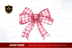 Pink gingham ribbon bow Product Image 1