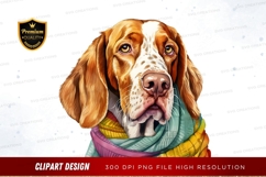 Cozy dog wrapped in scarf Product Image 1