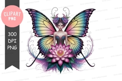 Fairy with butterfly wings on lotus flower Product Image 1