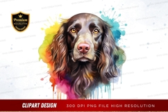 Colorful dog portrait clipart png Product Image 1