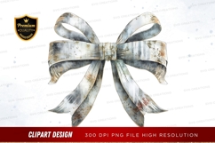 Antique silver bow clipart png Product Image 1