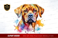 Colorful dog portrait clipart png Product Image 1