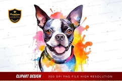 Happy boston terrier clipart png Product Image 1