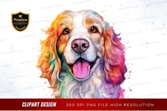 Happy rainbow dog clipart png Product Image 1