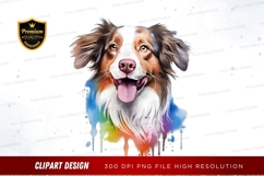 Happy australian shepherd dog clipart png Product Image 1