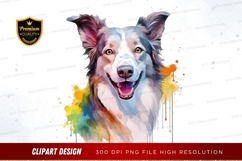 Happy border collie clipart png Product Image 1