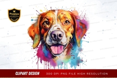 Vibrant dog portrait clipart png Product Image 1