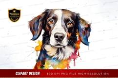 Vibrant dog portrait clipart png Product Image 1