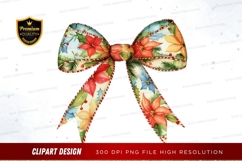 Floral christmas bow clipart png Product Image 1