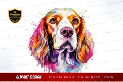 Colorful dog portrait clipart png Product Image 1