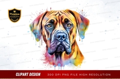 Colorful dog portrait clipart png Product Image 1