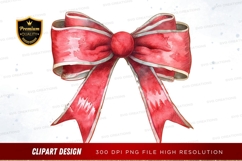 Elegant red ribbon bow clipart png Product Image 1