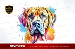 Colorful dog portrait clipart png Product Image 1