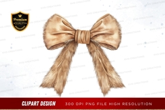 Elegant fur bow clipart png Product Image 1