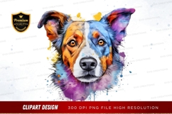Colorful dog portrait clipart png Product Image 1