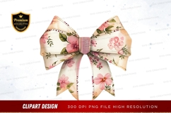 Floral pattern bow clipart png Product Image 1