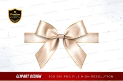 Elegant golden ribbon bow clipart png Product Image 1