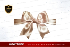 Elegant beige ribbon bow clipart png Product Image 1