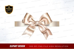 Elegant golden ribbon bow clipart png Product Image 1