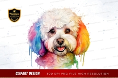 Happy rainbow dog clipart png Product Image 1
