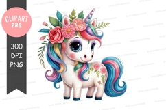 Magical unicorn with floral crown Product Image 1