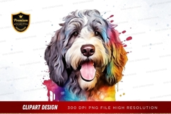 Happy rainbow dog clipart png Product Image 1