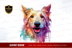 Vibrant dog portrait clipart png Product Image 1