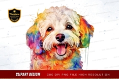 Happy rainbow dog clipart png Product Image 1