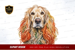 Dog with long, colorful hair clipart png Product Image 1