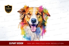 Colorful dog portrait clipart png Product Image 1