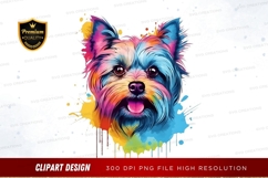 Colorful yorkshire terrier clipart png Product Image 1