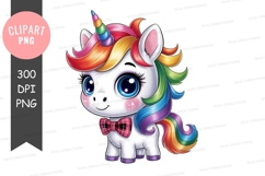 Colorful unicorn clipart png Product Image 1