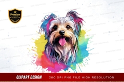 Happy dog with colorful background clipart png Product Image 1