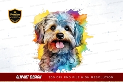 Happy dog with colorful splash Product Image 1