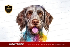 Playful puppy with colorful paint Product Image 1