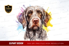 Portrait of a wirehaired pointing griffon with colorful spla Product Image 1