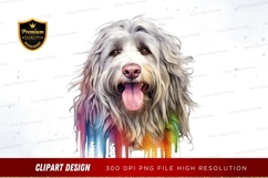 Happy rainbow dog clipart png Product Image 1