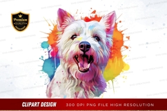 Vibrant dog portrait clipart png Product Image 1