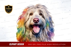 Happy rainbow dog clipart png Product Image 1