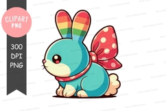 Colorful bunny rabbit clipart png Product Image 1