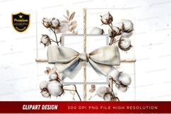 Elegant cotton bouquet with ribbon Product Image 1