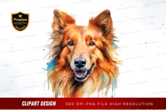 Happy collie dog clipart png Product Image 1