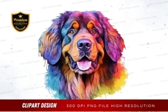 Colorful dog portrait clipart png Product Image 1