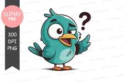 Confused bird clipart png Product Image 1